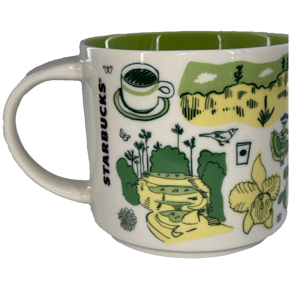 Starbucks Been There Across The Globe Columbia Coffee Mug Green White - Picture 2 of 4